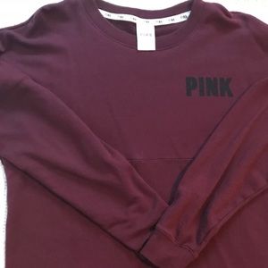 PINK LONG SLEEVE MAROON SHIRT XS WORN 1X EXCELLENT